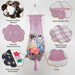 iHansee wall-hanging-toy-storage-organizer keeps plush toys neatly stored and accessible.