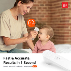 iHealth PT3 non-contact sensor demonstrates hygienic temperature checks without touching skin