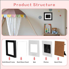 IHEIPYE two-pack nursery decor with silver text on black frames