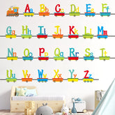 iinuu train alphabet letters wall decal to spark early learning on nursery walls