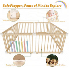 IKALIFE eight-panel playpen creates a versatile enclosure ready for different room layouts.