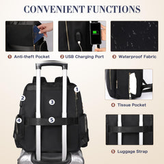ILCOLPO diaper bag backpack wet-dry bag panels help contain messes.