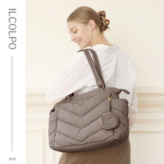 ILCOLPO diaper bag tote large-capacity layout keeps baby gear neatly organized on trips