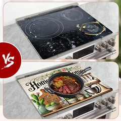 ILIEMOC Home Sweet Home stovetop cover protects glass cooktops from scratches and spills.