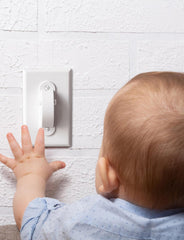 ILIVABLE light switch guard side view highlighting secure, controlled access to lighting when needed