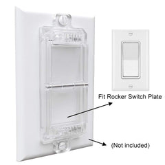 ILIVABLE Rocker Switch Guard on standard rocker switch shows clear design blending with décor