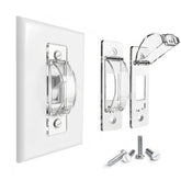 ILIVABLE wall switch guard clear front view demonstrates simple child safety without altering decor.