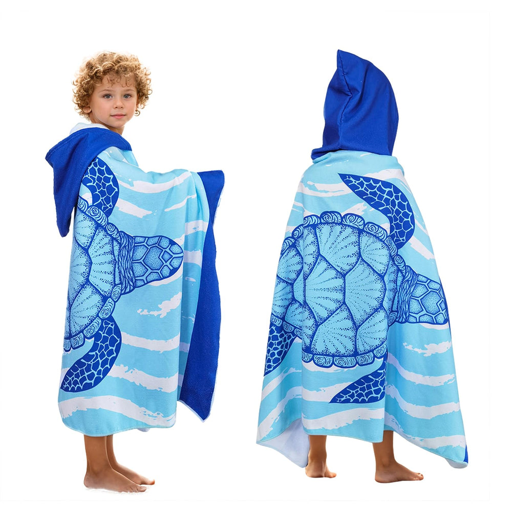 illikkuyax sea turtle hooded toddler towel post-bath warmth and coziness