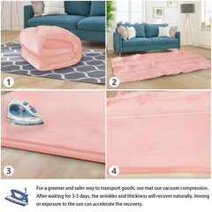 ILPEOD pink mat with crawling baby showing versatile floor play