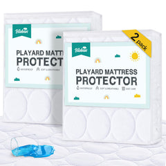 Biloban Pack and Play Mattress Pad Sheets Waterproof 2-Pack – Fitted Quilted 39x27