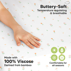 Pack and Play Sheets Fitted - 2-Pack Mini Crib Sheets for Pack N Play Mattress 38x26, Soft & Cozy, Neutral Toddler Playard Bedding, Snug Fitted Mini Baby Crib Mattress Cover Boy, Girl (Wildflowers)