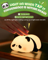IMMORROSA panda night light shows three brightness levels for stories and lullabies