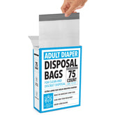 IMPRESA disposable adult diaper bags pack 75 with opaque design for discreet waste disposal at home or travel.
