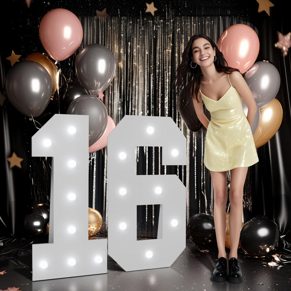 imprsv marquee numbers 3ft front view delivers bold 16 for photos and parties
