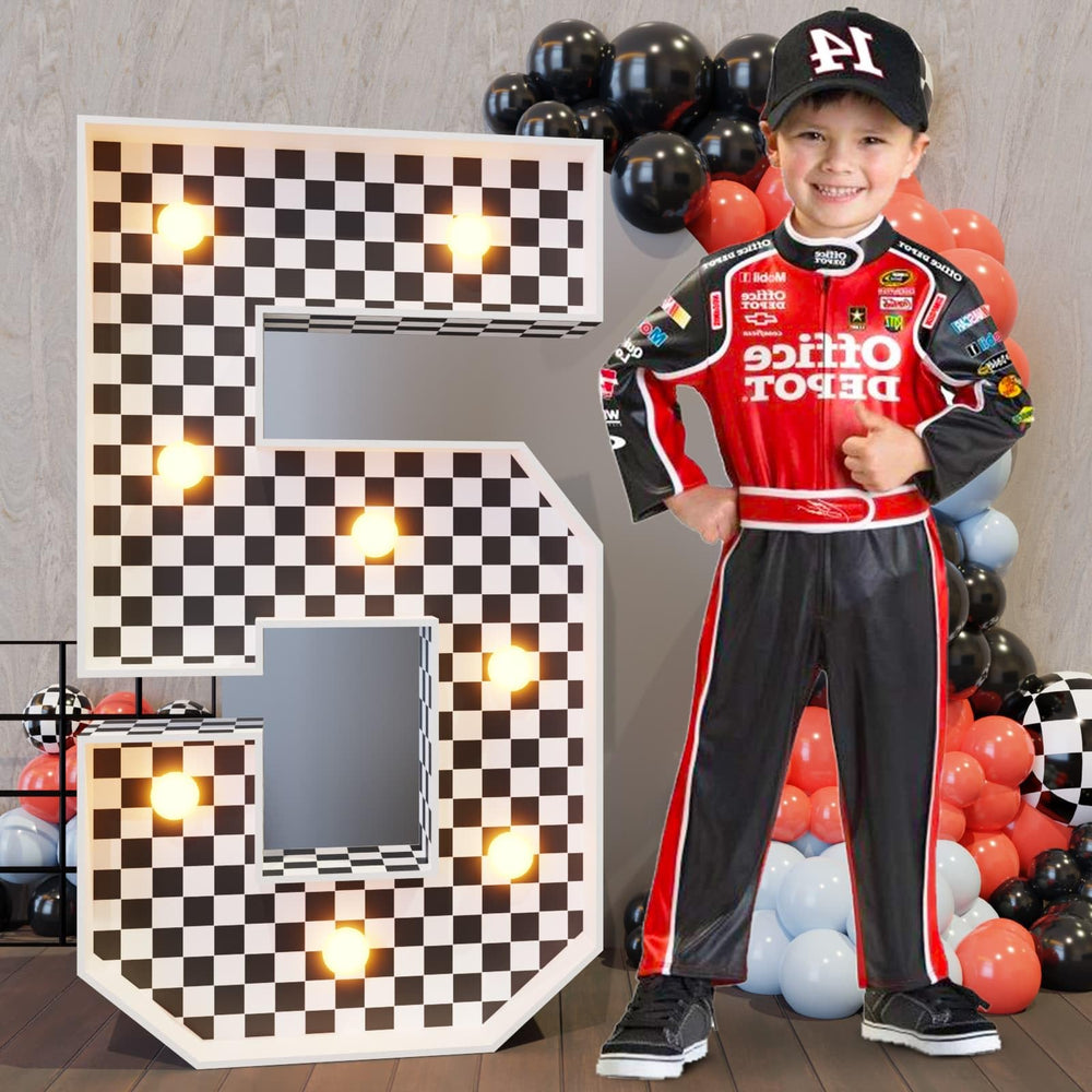 Imprsv marquee numbers race car 3ft base plate ensures sturdy, quick setup for events.