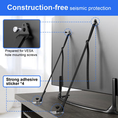 IMtKotW length-adjust buckle showcases adjustable length for TVs up to 85 inches.