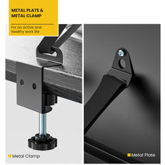 IMtKotW metal C-clamp mount demonstrates desk-edge protection with flexible TV placement.