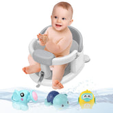 Inaya baby bath seat grey side view shows open design for easy access.