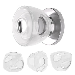 Inaya baby-proofing door-knob cover pack box showing four clear caps for safer doors