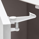 Inaya cabinet locks extended-length catchbar provides wider coverage for safer cabinet use.