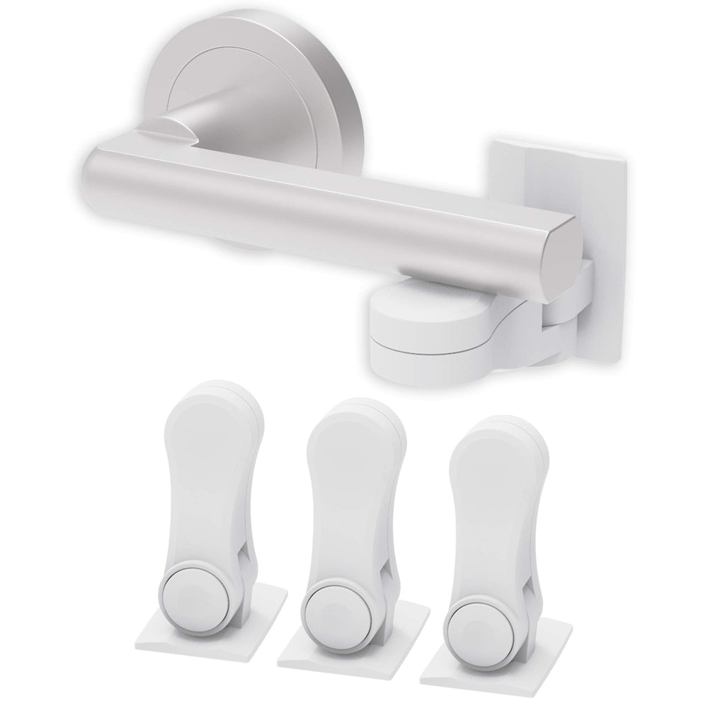Inaya child-proof door lever lock pack with 3M adhesive for quick, damage-free installation