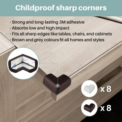 Inaya gray corner-protector close-up highlighting soft edge protection