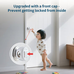 Inaya door knob safety cover close-up, BPA-free plastic for safe daily use.