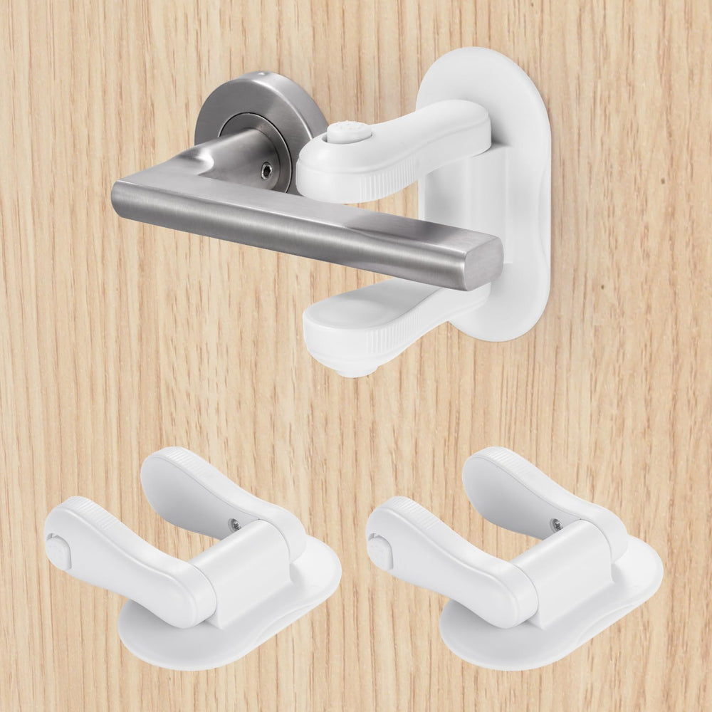 Inaya Door Lever Lock two-pack front view showing sleek childproof design for homes