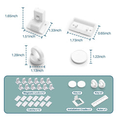 Inaya magnetic cabinet locks invisible design installed on cabinet door for discreet safety.