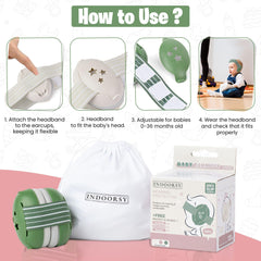 INDOORSY baby ear muffs travel bag shown for convenient on-the-go use
