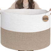 INDRESSME 115L blanket basket full-size stores blankets and toys with roomy, stylish appeal.