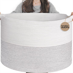 INDRESSME 115L blanket basket full view demonstrates large capacity for blankets
