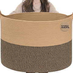 INDRESSME 115L blanket basket with spacious design for larger storage in living rooms.