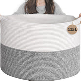 INDRESSME 115L blanket basket—spacious storage for blankets and laundry.