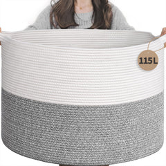 INDRESSME 115L blanket basket—spacious storage for blankets and laundry.