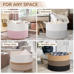 INDRESSME 115L blanket storage basket shown with blankets for cozy living spaces.