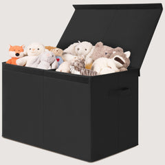 INDRESSME 122L toy storage box with lid keeps toys dust-free and organized in playrooms.