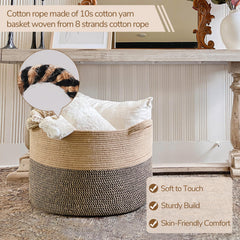 INDRESSME basket with sturdy handles for easy portability around home