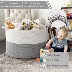 INDRESSME boho white-grey blanket basket—stylish decor plus storage.