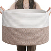 INDRESSME large blanket basket woven texture keeps blankets neatly organized in living spaces.