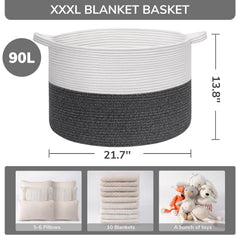 INDRESSME XXXLarge basket with toys neatly contained for kid's room organization