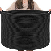 INDRESSME XXXLarge Blanket Basket folded demonstrates compact storage for closets and shelves.