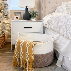 INDRESSME XXXLarge basket open top filled with blankets and toys