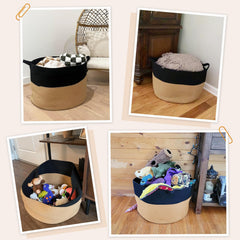 INDRESSME XXXLarge Cotton Rope Basket holding blankets for cozy seating.