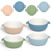 iNeibo four-pack porcelain baby bowls with silicone suction base for mess-free meals