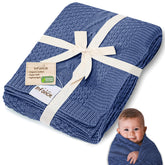 Infancie baby blanket blue folded for nursery warmth and softness