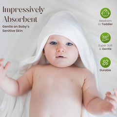Infancie bamboo towel absorption texture demonstrates quick drying and cozy post-bath feel