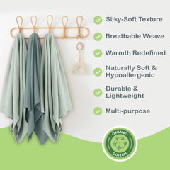 Infancie closeup soft muslin texture emphasizes skin-friendly comfort
