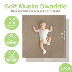 Infancie muslin blanket used for baby swaddling shows gentle coverage