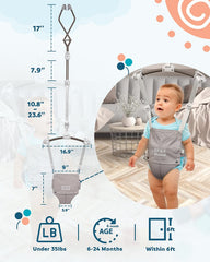 Infant Master adjustable strap demonstrates height customization for growing babies
